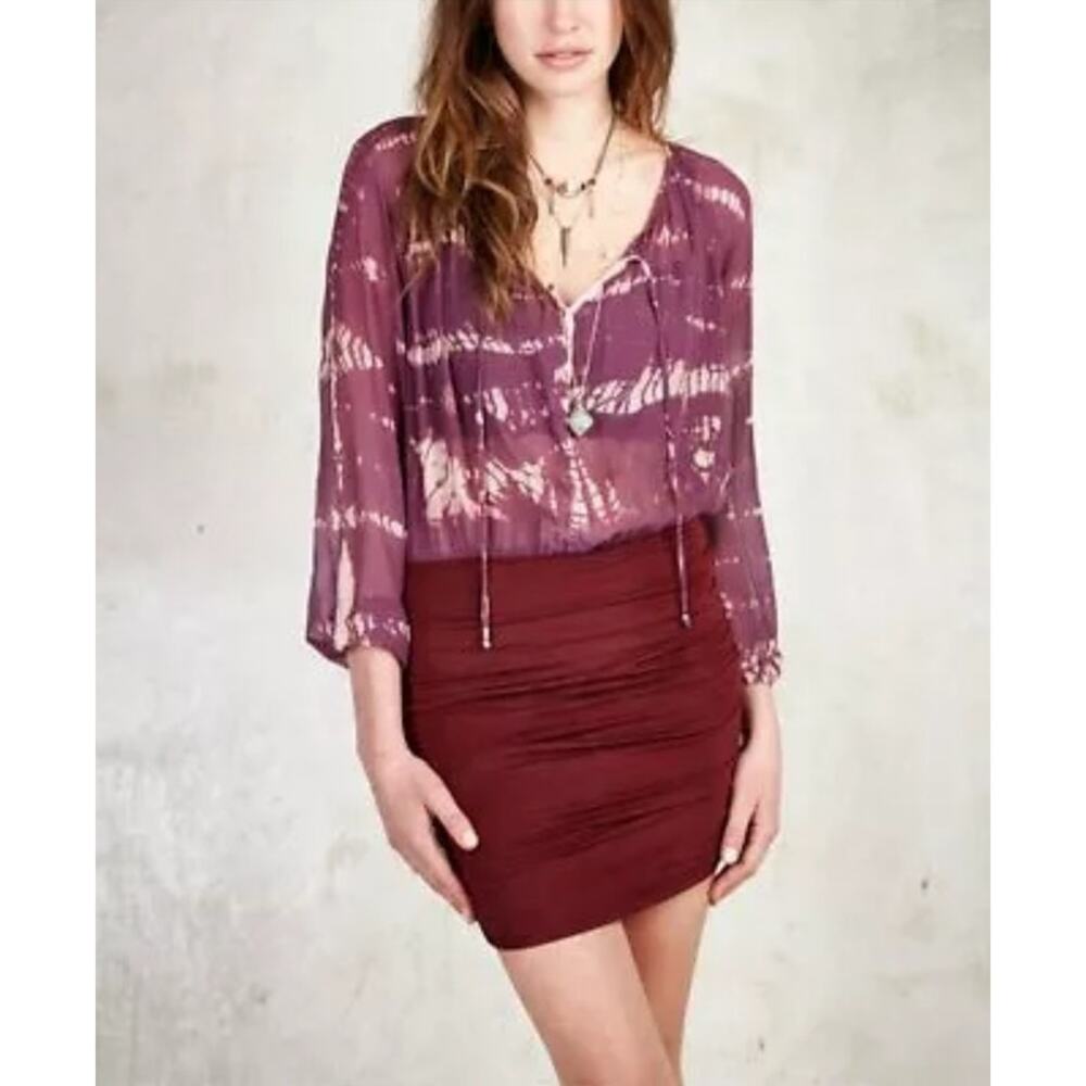 Gypsy05 Global Village Purple Tie DyeSilk Dress Medium